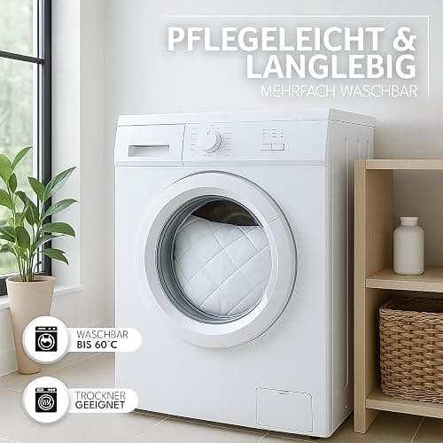 Polyester Kopfkissen (40x40 cm groß) - 2er Set Kissen für Bett und als Dekokissen - Mit Reißverschluss für Füllung - Sofakissen - Zierkissen für Couch und Sofa - Ökotex - Waschbar bis 60° - Weiß thumbnail 7