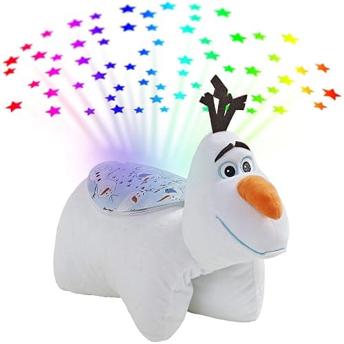 Pillow Pets Disney Frozen Olaf, 11" Sleeptime Lite | Snuggle Buddy and Night Light in One, Projects Rainbow Stars, 3 Color Modes, 20-Minute Auto-Off Timer - Image 1