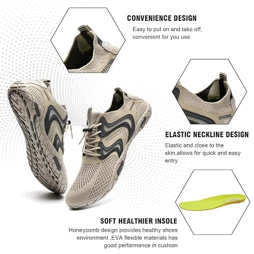 YALOX Water Shoes Men's Women's Swim Shoes Outdoor Beach Barefoot Quick-Dry Aqua Pool Socks Swimming Yoga Surfing Exercise thumbnail 5