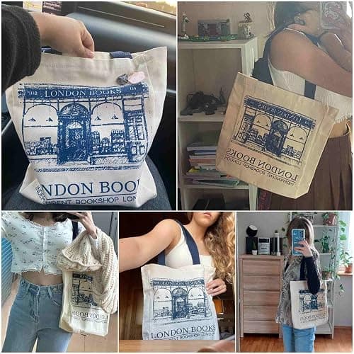 Lefe Liee canvas tote bag for women, book tote bag aesthetic with zipper, cute small book tote, Portable Washable for Women Grocery Shopping Gift Bag for Birthday Teachers' Day thumbnail 2