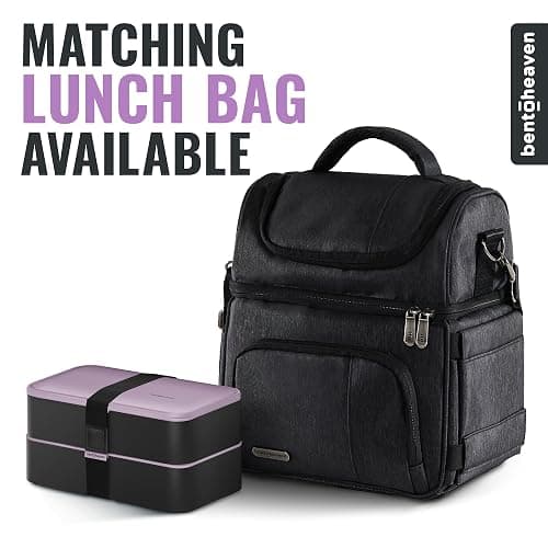 Bentoheaven Premium Bento Box Adult Lunch Box with Compartments for Women & Men, Set of Utensil & Chopsticks & Dip Container, Cute Japanese Kids Bento Lunch Box, Microwavable (Violet Me Go) thumbnail 7
