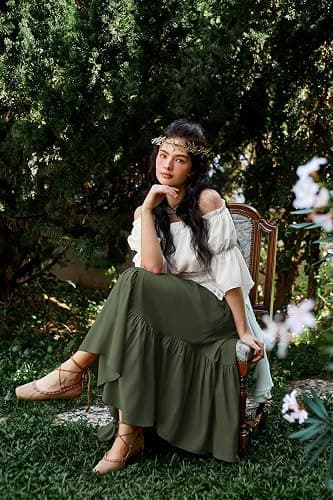 Scarlet Darkness Maxi Skirts for Women High Waist Renaissance Skirt Long Skirt with Pockets thumbnail 7