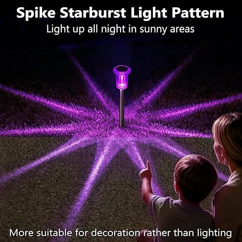 DenicMic Solar Halloween Lights Outdoor Waterproof 10 Pack Halloween Decor | Stake Lights for Yard Pathway Garden Patio Lawn Walkway Driveway, Auto On/Off Purple LED Halloween Decorations Outdoor thumbnail 7