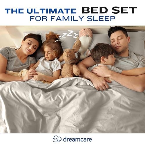 DREAMCARE King Size Sheets Set – 4 pcs Cooling Sheets – up to 21” Deep Pocket King Sheet Set – Hotel Luxury Sheets & Pillowcases – Superior Softness 100% Fine Microfiber with Side Pocket – Ivory thumbnail 8