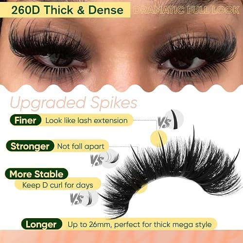 Lash Clusters with Bottom Lashes Spike Long 26mm Lash Clusters with Spikes 260D Volume Eyelash Clusters DIY Cluster Eyelash Extensions Mega Style Individual Bottom Lashes Extension by CORUSCATE thumbnail 2