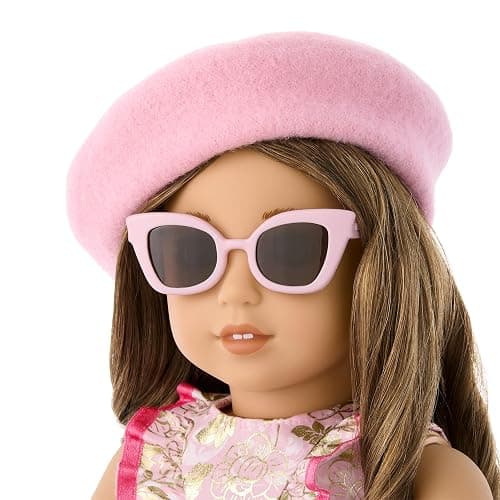 American Girl Truly Me 18-inch Doll Pink Chic Accessories with Purse, Beret, Sunglasses, and Heart Ring, for Ages 6+ thumbnail 4
