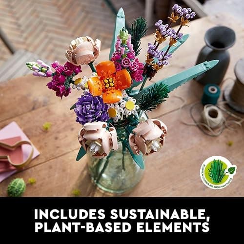 LEGO Botanicals Flower Bouquet - Artificial Flowers Set for Adults incl. Roses, Snapdragons, Poppies, Asters & Daisies - Home Decor Gift Idea for Women and Men - Botanical Collection - 10280 thumbnail 8