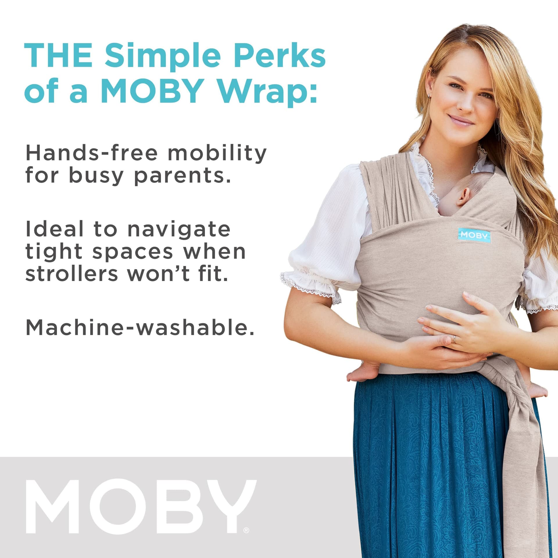 Moby Elements Wrap Carrier, Taupe - Taupe thumbnail 4