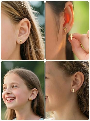 Hypoallergenic Cross Earrings for Women & Girl, Christian Religious Easter Gift Jewelry Gift with Meanningful Quote Card & Gift Pouch thumbnail 2