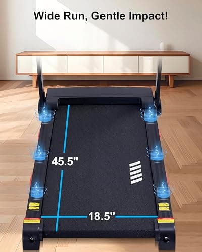 ATEEDGE Treadmill with Auto Incline, 20% Incline, 3.0HP, 10 MPH Running Machine, 18.5" Wide Belt, 350 lbs Capacity, Treadmill for Home with Bluetooth App thumbnail 4