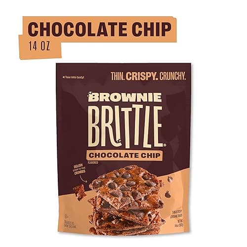 Brownie Brittle – Original Chocolate Chip Thin and Crispy Sweet Snacks, Family Size (Pack of 1, 14 oz), Rich Gourmet Brownie Bites Dessert - Chocolate - 14 Ounce (Pack of 1) thumbnail 2