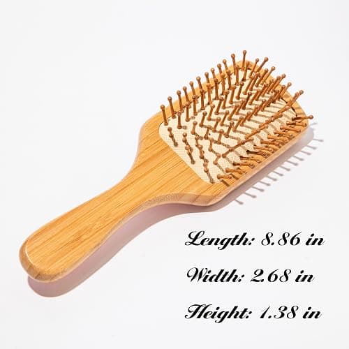 ACC PLANET Hair Brush, Personalized Bamboo Paddle Brush, Natural Bamboo Bristles Detangling Hairbrush for Massaging Scalp, Women's and Girls Gift (Square, 8.86" x 2.68") thumbnail 6