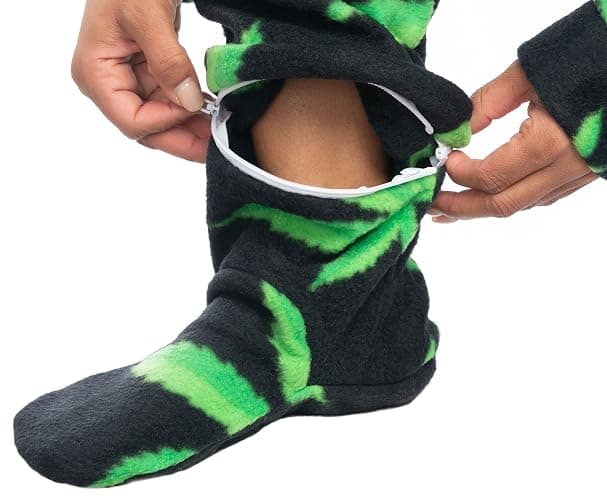 Forever Lazy Footed Adult Onesies, One-Piece Pajama Jumpsuits for Men and Women, Unisex. with Detachable Feet. thumbnail 3