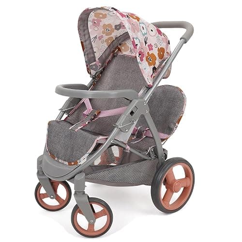 509 Crew: Melange Flora - Mabelle Duo Twin Doll Stroller - Accessory for 2 Dolls Up to 18", Foldable Design, Retractable Canopy, Kids Toy, Ages 3+ - Image 1