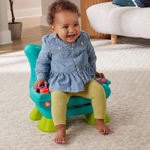 Fisher-Price Laugh & Learn Toddler Learning Toy Smart Stages Chair, Teal, Music Lights & Activities for Ages 1+ Years, Multilanguage Version thumbnail 2