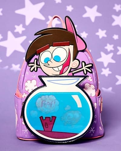 Loungefly Nickelodeon: Fairly Odd Parents Lenticular Timmy Turner with Fishbowl Cosmo and Wanda Mini-Backpack, Amazon Exclusive thumbnail 7