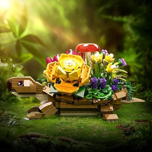 Millionspring Turtle Animal Toy Building Set,Sea Turtle with Planter Flower Pots Building Block,Fun Build for Adults Kids Ages 7 8 9+ Valentines Day Birthday Gift for Boys Girls(509Pcs) thumbnail 2