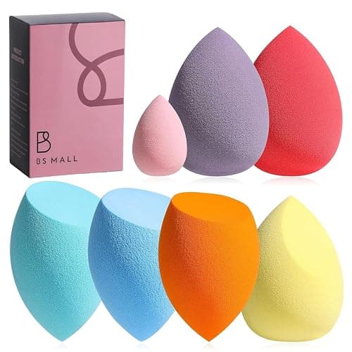 Makeup Sponge Set BS-MALL 7 Pcs blender sponge for Liquid, Cream, and Powder, Multi-colored Makeup Sponges (B-7Color) - Image 1