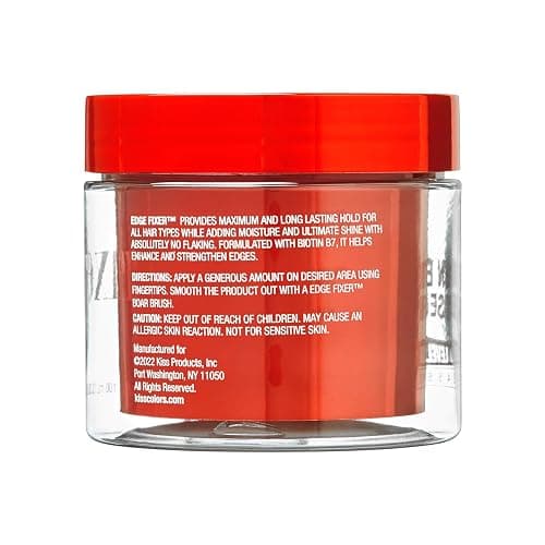 KISS COLORS & CARE Maximum Hold Edge Fixer, Non-Greasy Gel Formula Infused With Biotin B7, 24 Hour Hold, ‘Strawberry Acai’ Scented, 3.38 Fl. Oz. (100 ml) thumbnail 3