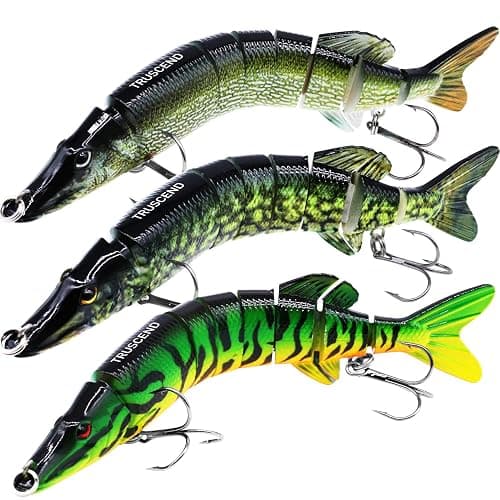 TRUSCEND Swimmax Easy Catch Fishing Lures with BKK Hooks, Wiggling, Vibrating, Rattling and Gurgling for More Bite, Heavy-Duty Dyneema Fiber Jointed Swimbaits for Bass, Trout, Walleye, Crappie, Pike - Image 1