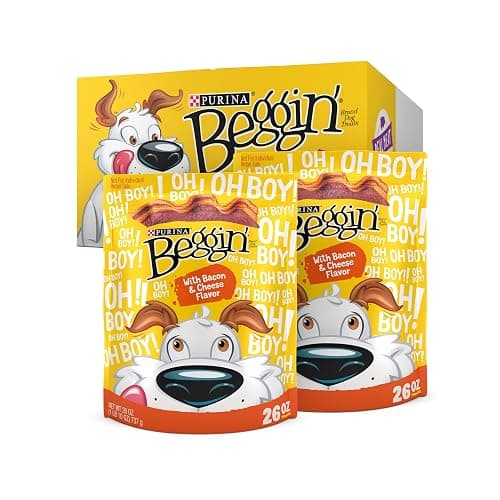 Purina Beggin' Strips With Real Meat Dog Training Treats With Bacon and Cheese Flavors - (Pack of 2) 26 oz. Pouches - Image 1
