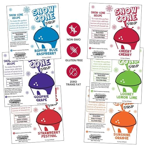 12.7oz Snow Cone Syrups (6 Pack W/Cups/Straws) thumbnail 6