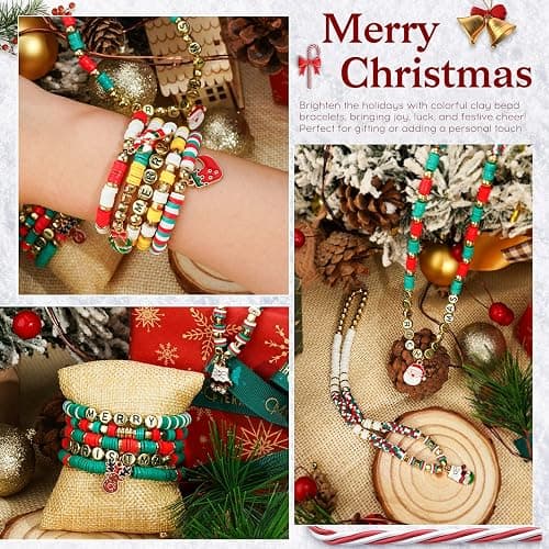 Gionlion Christmas Gifts for Kids Girls - 24 Colors Clay Beads Bracelet Making Kit, Christmas Crafts Toys DIY Arts and Crafts for Kids Age 6-13 thumbnail 5