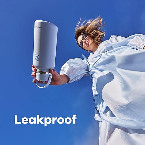 Hydro Flask 24 Oz Stainless Steel Wide Mouth Water Bottle with Leakproof Flex Straw Cap, Trillium - Trillium - 24 OZ thumbnail 6