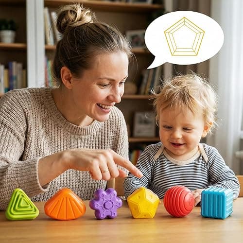 Aprilwolf Montessori Toys for 1 Year Old, Cube & 6 Sensory Shape Blocks, Baby Toys 12-18 Months, Developmental Infant Birthday Gifts for Learning Toddler Age 1 2 3 thumbnail 2