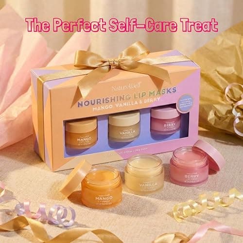 NATURE WELL Hydrating Lip Masks Variety Pack, Includes Mango, Vanilla & Berry Scents, High-Shine, Non-Greasy, Conditioning & Softening, 0.70 Ounce (Pack of 3) thumbnail 7