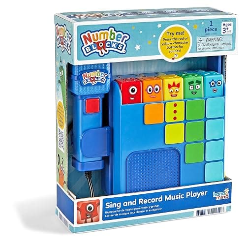 hand2mind Numberblocks Sing and Record Music Player, Kids Karaoke Microphone, Musical Toys, Toddler Boombox, Counting Toys, Preschool Math Learning Activities, Numbers for Toddlers, Birthday Gifts - Image 1