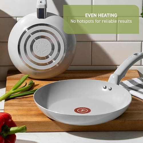 T-Fal Refresh Ceramic Pots and Pans Set, Nonstick Cookware, 20-Piece, Oven Safe to 350°F, Ceramic Cookware Set, Stockpot, Griddle, Frying Pans, Utensils, Dusty Rose thumbnail 6