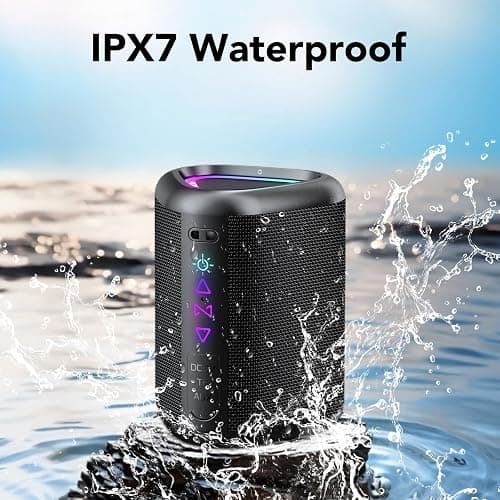 aowoka Bluetooth Speaker, 2025 Portable Wireless Speakers with Led Light, Bluetooth 5.4, 24H Playtime, Enhanced Bass, IPX7 Waterproof, Outdoor Speaker for Travel, Sport, Party, Biking. thumbnail 7