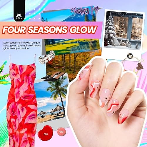 Beetles Gel Nail Polish Kit with U V Light - 32 Colors Gel Polish 54 Pcs Nail Kits with Base and Glossy Top Coat Soak Off DIY Salon Beginner-friendly Manicure Nails Stuff Gifts for Women Teens Girls thumbnail 2