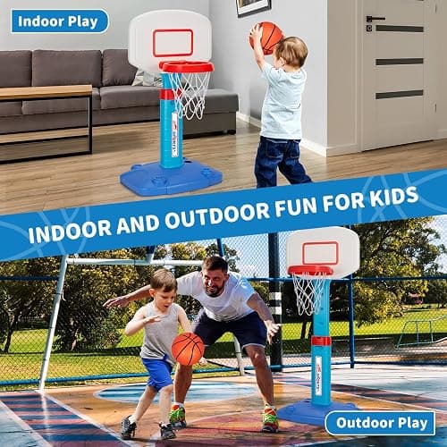 Toddler Basketball Hoop Indoor for Age 1-3, Adjustable Kids Basketball Hoops, Mini Basketball Hoop with 3 Balls for Outdoor Poolside, Birthday Christmas Sport Toys Gift for Baby Boys Girls Age 1 2 3 4 thumbnail 4