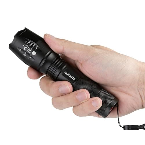 JARDLITE LED Emergency Handheld Flashlight, 4 Pack, Adjustable Focus, Water Resistant with 5 Modes, Best Tactical Torch for Hurricane, Camping, Dog Walking - 4pack L1000 thumbnail 3