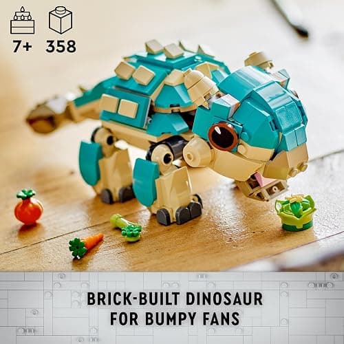 LEGO Jurassic World Baby Bumpy: Ankylosaurus Dinosaur Toy for Camp Cretaceous Fans and Kids Aged 7 Plus, Fun Build-a-Dinosaur Jurassic Park Toy for Boys and Girls, Animal Playset, 76962 thumbnail 3