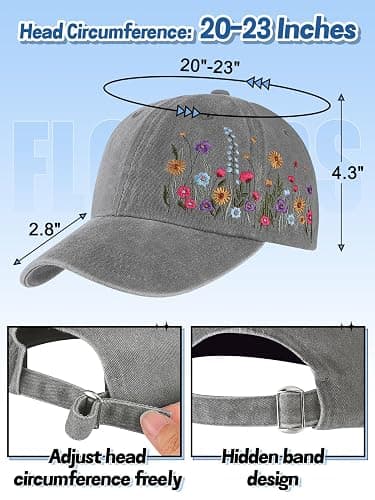 Biggun Embroidered Baseball Cap for Girls Women Men - Adjustable Soft Breathable Hats for Fall Gifts thumbnail 2