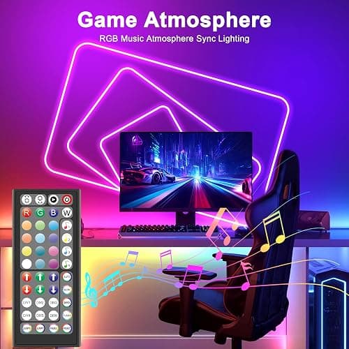 Macchiatto Neon LED Strip 2 x 5m, Led Streifen Wasserdichte Flexible LED Lichtband mit App und Fernbedienung,Farbwechsel LED Lichterkette für Wohnzimmer,Schlafzimmer, Spielzimmer thumbnail 4