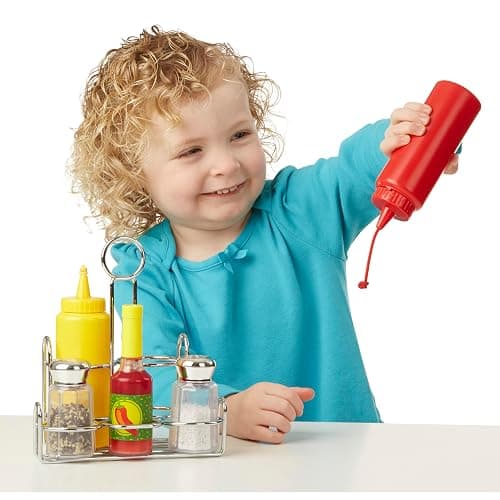 Melissa & Doug 6-Piece Condiments, Play Food Set with Kids Play Kitchen Accessories, Preschool Learning Toys for Girls & Boys 3+ thumbnail 4