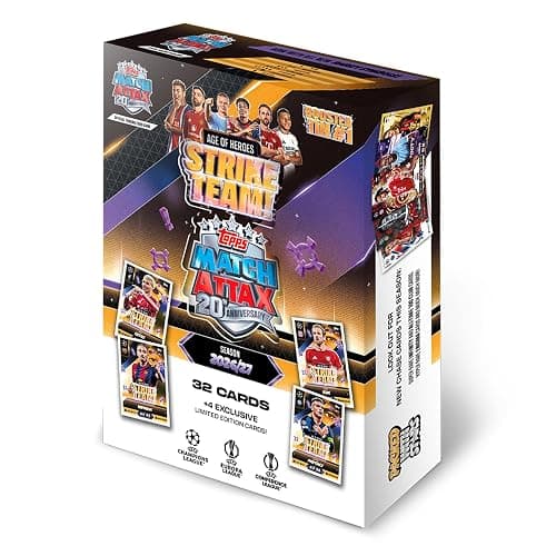 Topps Match Attax UCC 2026/27 - Booster Tin 1 (Strike Team) | Each Booster Tin contains 36 cards, including four exclusive Age of Heroes Limited Edition cards. - Image 1