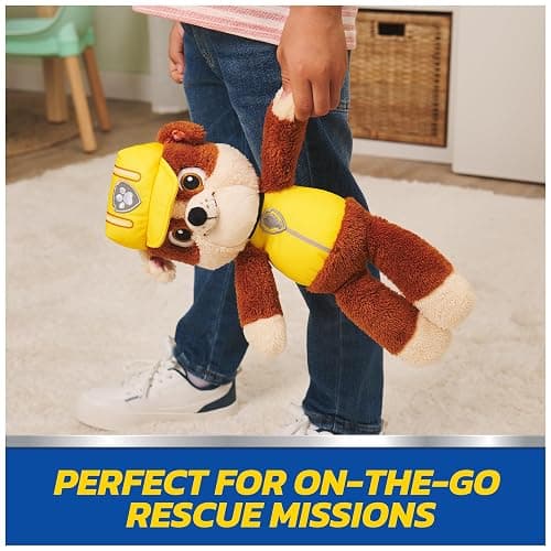 GUND PAW Patrol Official Rubble Take Along Buddy Plush Toy, Premium Stuffed Animal for Ages 1 & Up, Yellow/Brown, 13” thumbnail 6