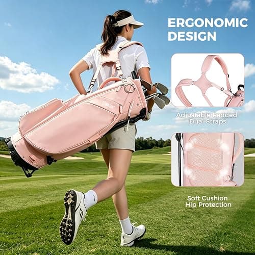 Golf Bags, Golf Stand Bag, Adjustable Shoulder Straps, Multiple Pockets thumbnail 7