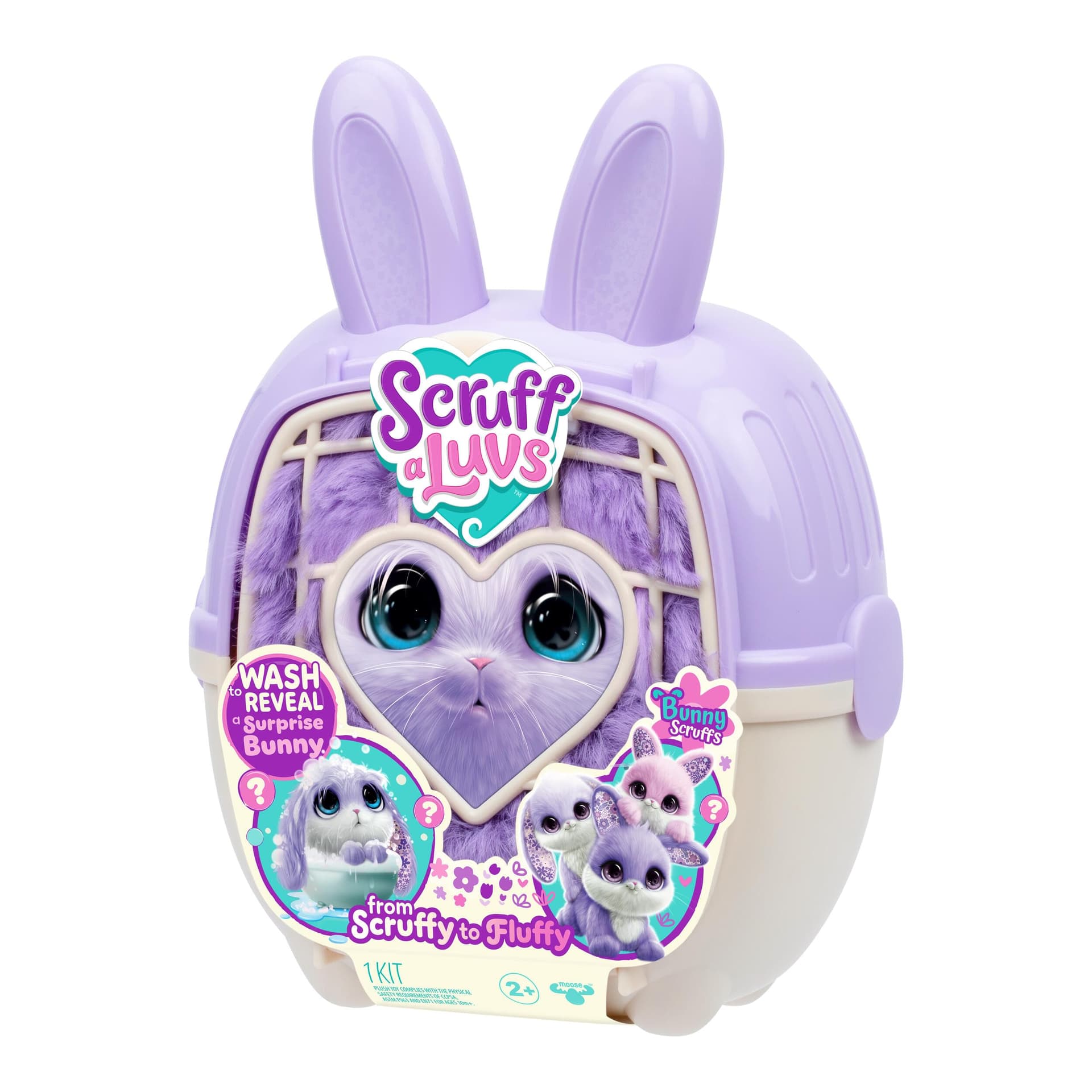 ScruffaLuvs Bunny Scruffs - Mystery Plush Toy, 14cm (5.5") Tall - Wash to Reveal a Bunny Scruff, Includes (29cm) 11.4" Deluxe Pet Carrier. Styles May Vary thumbnail 3