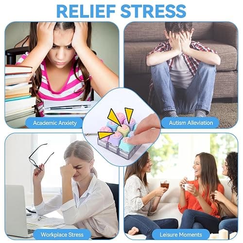 THLUSDY 6Pcs Keyboard Fidget Toy, Cute Keyboard Fidget Keychain, Clicker Fidget Toys Adults Teens for Work, Study, Travel, Ideal Stress Relief Gift thumbnail 4