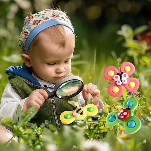 ALASOU 3PCS Suction Cup Spinner Toys for 1 Year Old Boy Girl|Spinning Top Baby Toys 12 18 Months|1 2 Year Old Boy Birthday Gift|Baby Bath Toy for Kids Ages 1-3|Sensory Toy for Toddlers 1-3 thumbnail 9