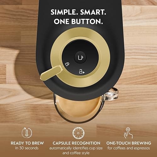 Nespresso Festive Vertuo Pop+ Coffee and Espresso Maker by Breville, Matte Black Gold thumbnail 2