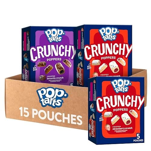 Pop-Tarts Crunchy Poppers Crunchy Filled Snack Pieces, Kids Snacks, On-the-Go Snacks, Variety Pack (3 Boxes, 15 Pouches) - Variety - Image 1