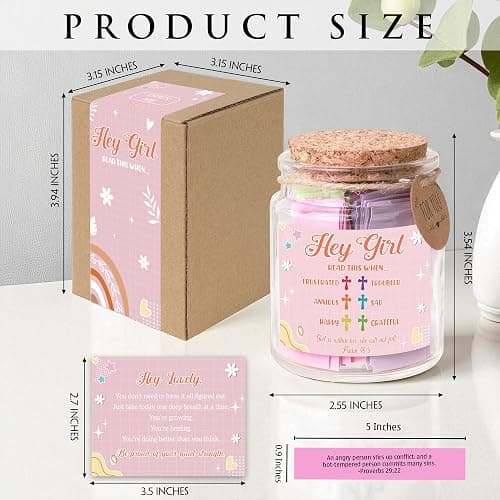 Hey Girl Bible Verse Jar – 92 Encouraging Scriptures for Teen Girls, Trendy Stuff & Gifts for Teen Girl, Back to School Essentials, Birthday Gifts & Christian Inspirational Jar for Teens thumbnail 2