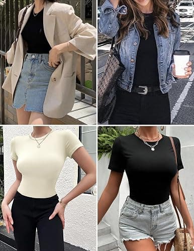 Ekouaer Womens Basic Tee Shirts 3 Pack Short Sleeve Crew Neck Thermal Underwear Tops Base Layer thumbnail 5